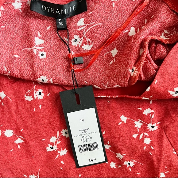 NWT Dynamite Floral Red Dress - Picture 6 of 6
